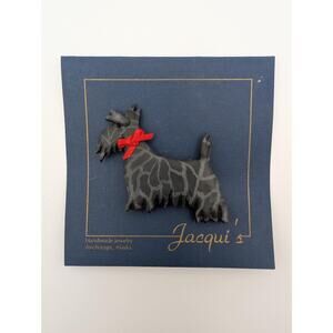 Jacqui Ertischek Alaskan Studio Clay Scottie Dog Pin Handcrafted Artisan Brooch